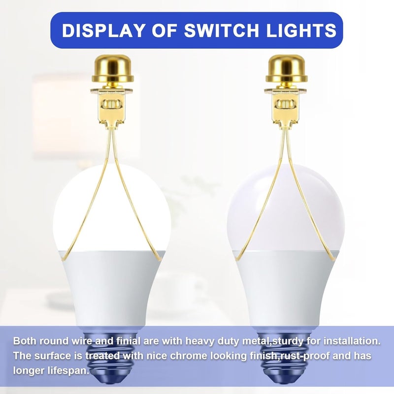 OMOBANU Antique Gold Clip on Lampshade Adapter, Lamp Shade Light Bulb Holder Includes Lamps Finials, Lampshade Levellers, Clip on Lamp Shade, Metal Shade Decorative Holder Furniture Lighting - Image 3